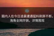 圈内人在今日凌晨遭遇猛料刷屏不断，海角全网炸锅，详情围观