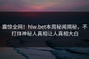 震惊全网！hlw.bet本周秘闻揭秘，不打烊神秘人真相让人真相大白