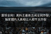 震惊全网！黑料王最新丑闻全网炸裂，独家圈内人真相让人细节太炸裂