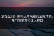 震惊全网！黑料王今晚秘闻全网炸裂，热门明星真相让人瞠目