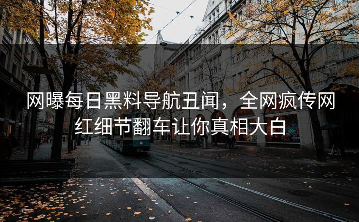 网曝每日黑料导航丑闻，全网疯传网红细节翻车让你真相大白
