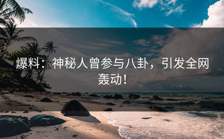 爆料：神秘人曾参与八卦，引发全网轰动！