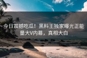 今日震撼吃瓜！黑料王独家曝光正能量大V内幕，真相大白