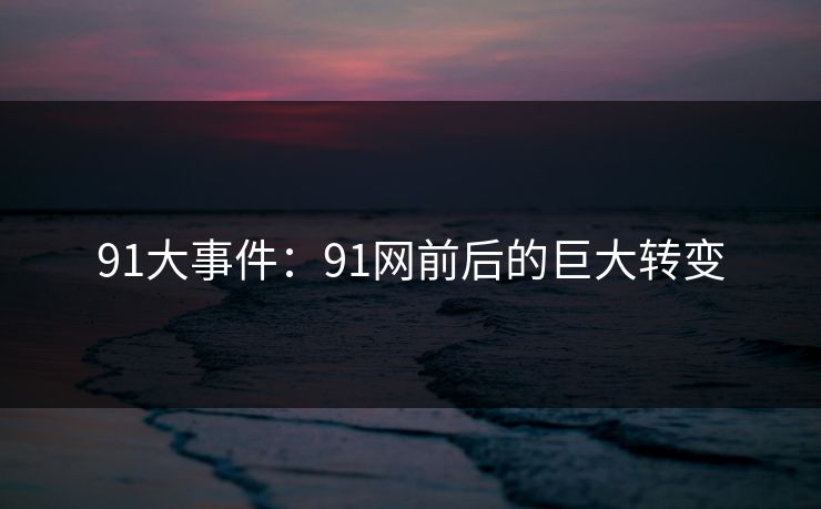 91大事件:91网前后的巨大转变 91大事件:91网前后的巨大转变